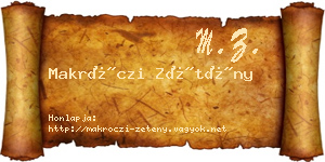 Makróczi Zétény névjegykártya